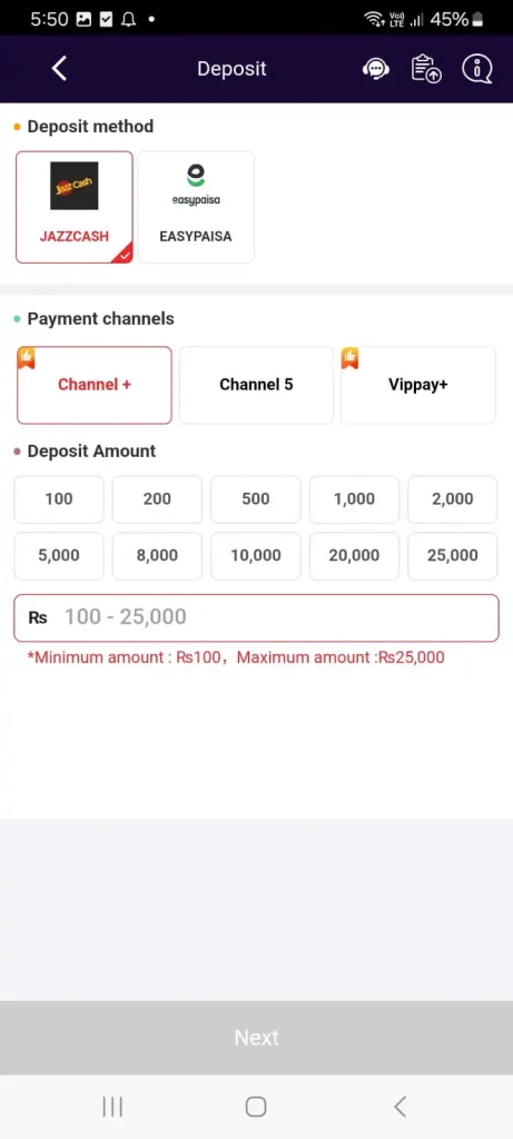 Winpkr Deposit